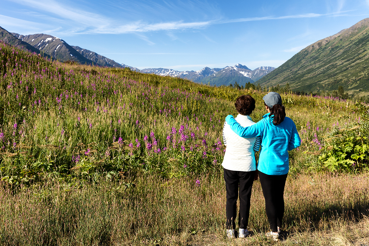 women on mountaintop